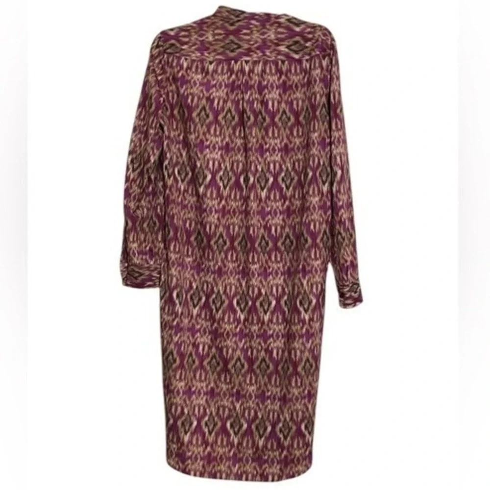 Lauren Ralph Lauren‎ Shirt Dress Medium Midi LS Geometric Print